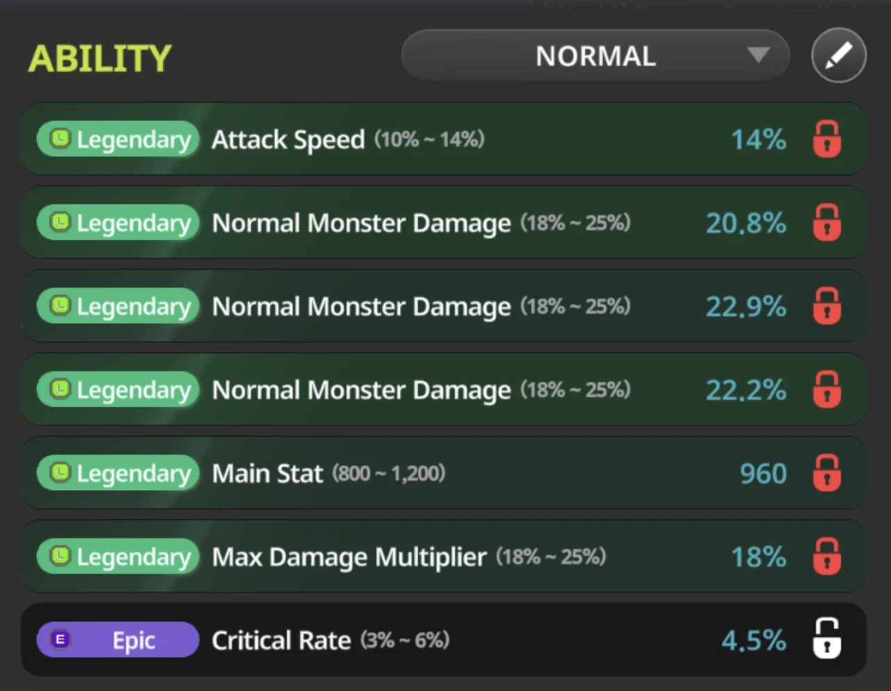 NORMAL ability preset