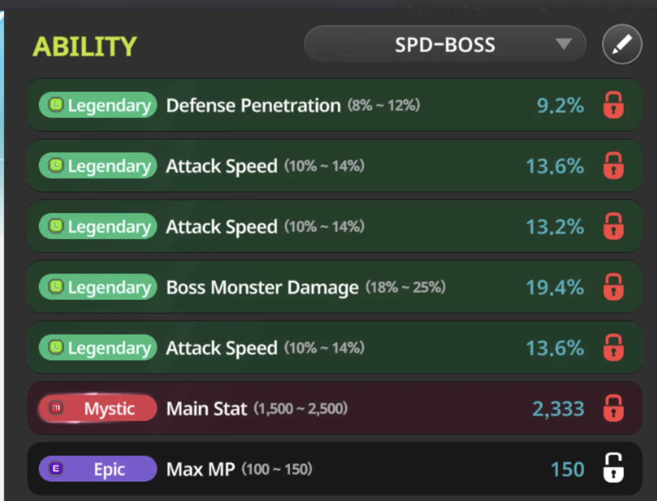 SPD-BOSS ability preset